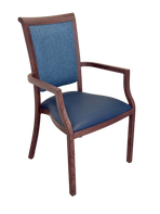 Harvey Dining Chair Stackable w Faux Leather Seat 95cm