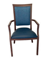 Harvey Dining Chair Stackable w Faux Leather Seat 95cm