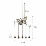 Hanging Butterfly Mobile w 5 Bells 77cm - Front View