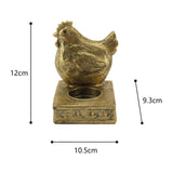 Antique Gold Chook Tealight Candle Holder 11cm - Front View