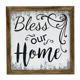 Bless Our Home Timber Framed Wall Art 40cm - Front View
