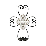 Fleur Moulded Cross Wall Sconce 33cm - Front View