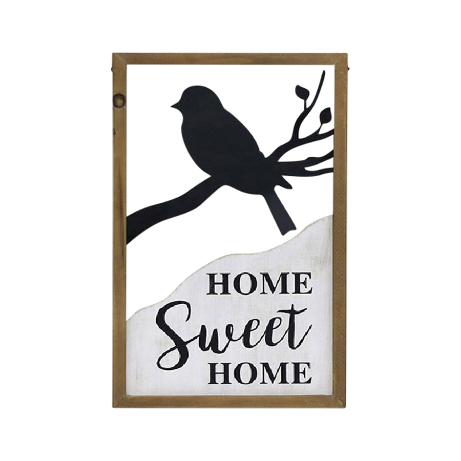 Home Sweet Home w Bird Framed Wall Art 48cm