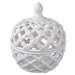Lattice Decorative Lidded Jar Flower Motive 24cm
