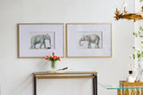 Set 2 Elephant Framed Prints 80cm - Front View