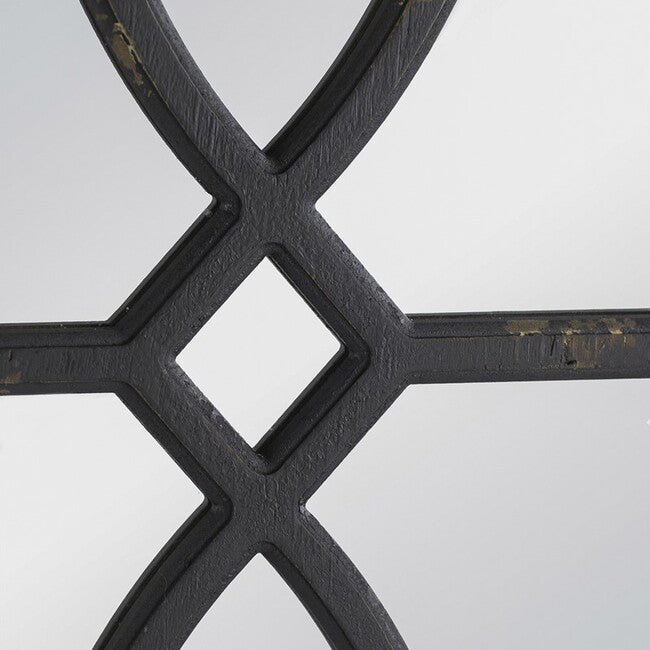 Set 2 Black Carved Wall Mirrors 67cm