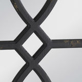 Set 2 Black Carved Wall Mirrors 67cm - Front View