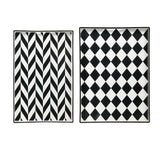 Set 2 Patterned Rectangular Trays 48cm - Front View