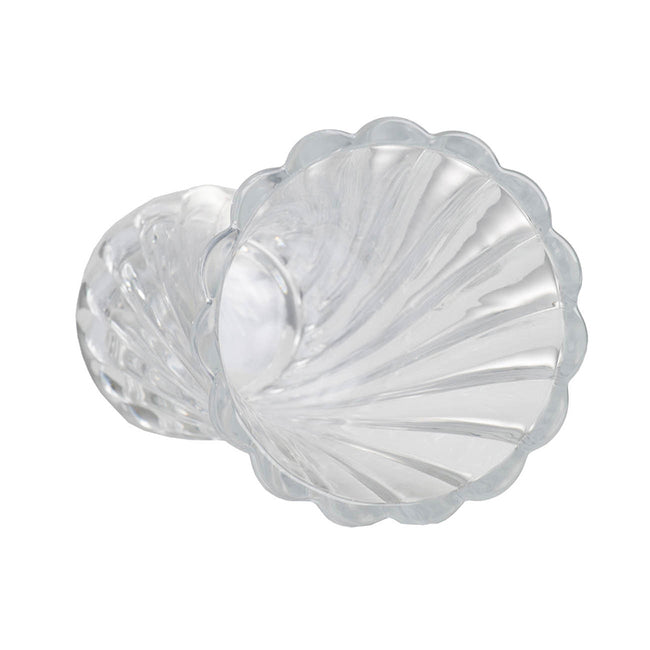Clear Glass Curved Column Vase 20cm
