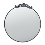 Baroque Black Round Wall Mirror 100x98cm