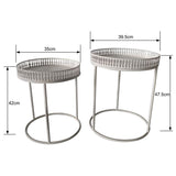 Set 2 Nested Martinique Side Tables 47cm - Side View