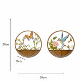 Set 2 Asst Dragonfly + Butterfly Wall Planters 39cm - 45-Degree Angle