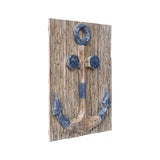 Hand-Carved Anchor Plaque Wall Art 40x60cm - Front View