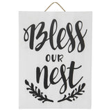 Handcrafted Monochrome Bless Our Nest Wall Art 30x2cm