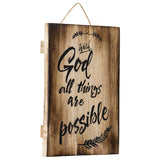 Handcrafted 'All Things Possible' Wall Art 15x3cm - Front View