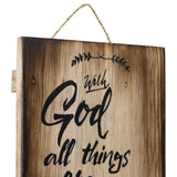 Handcrafted 'All Things Possible' Wall Art 15x3cm - Side View