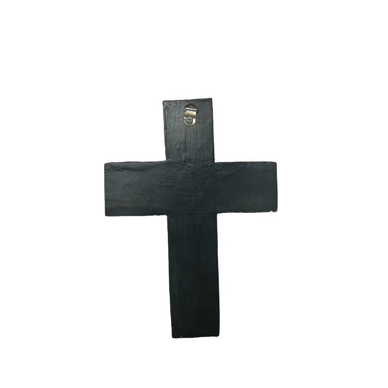 Handcrafted Monochrome Cross Wall Art 20cm