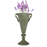 Tuscan Embossed Flute Urn w/ Handles 22x40cm - Front View