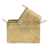 Set 2 Nested Vintage Style Storage Bins 28cm - Front View