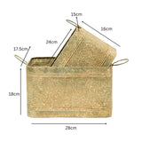 Set 2 Nested Vintage Style Storage Bins 28cm - Top-Down View