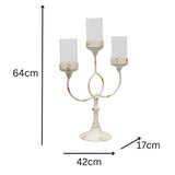 French Provincial 3-Pillar Candelabra Centerpiece 64cm - Side View