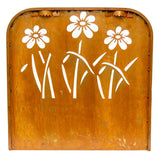 Set 2 Nested Rust 'Flowers' Wall / Floor Planters 50cm, 45cm - Top-Down View