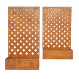 Set 2 Nested Floor/Wall 'Symmetric' Planters 95cm, 80cm - Side View