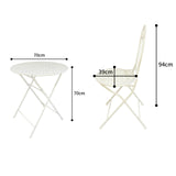 Riviera Round Table + 2 Chairs Set 94cm - 45-Degree Angle