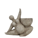 Arty Yoga Lady Planter w Hole + Plug 22cm - Front View