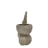 Arty Yoga Lady Planter w Hole + Plug 22cm - Side View