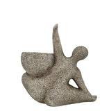 Arty Yoga Lady Planter w Hole + Plug 22cm - Top-Down View