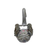 Swan + Flowers Planter w Hole + Plug 52cm - Side View