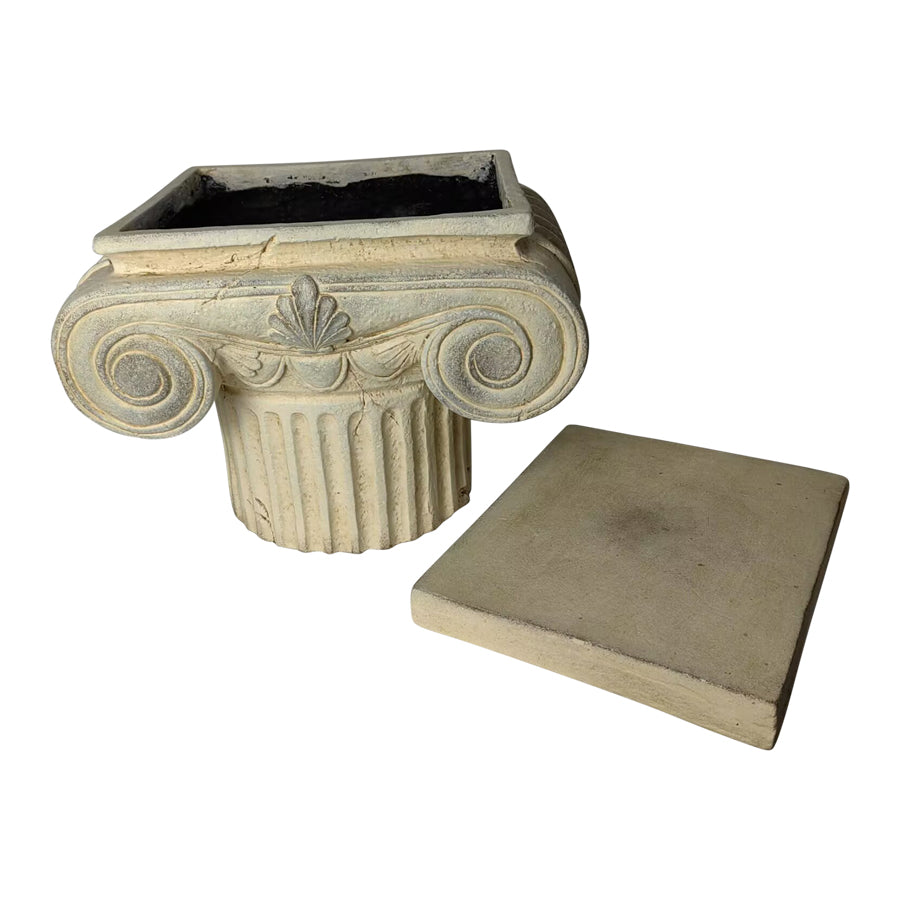 Elaborate Roman Pillar Planter / Stand w Lid 40cm