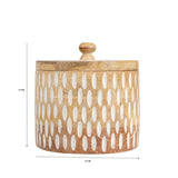 Handcrafted Round Box w Carving 15cm - 45-Degree Angle