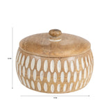 Handcrafted Round Squat Box w Carving 15cm - 45-Degree Angle