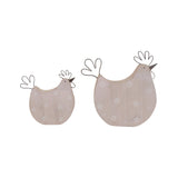 Set 2 Mum & Child Pastel & Rust Chooks 17cm - Front View