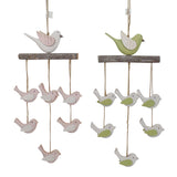 Set 2 Asst Pastel & Rustic Birds Mobiles 42cm - Front View