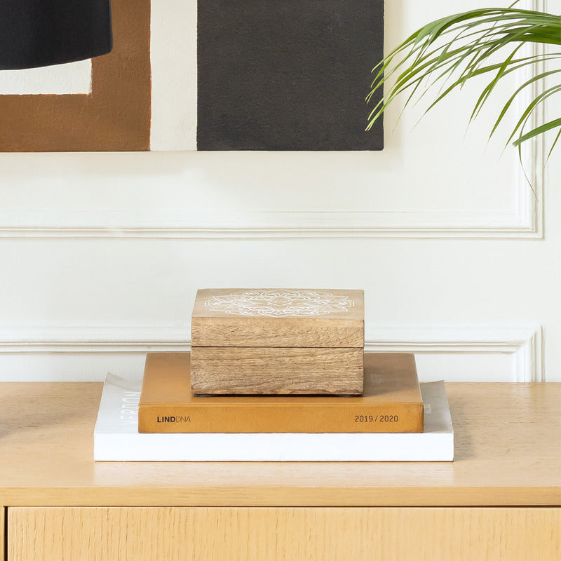 Handcrafted Carved Mandala Box 14cm