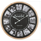 Distressed Photo Gallery Collage Wall Clock 70cm - 45-Degree Angle