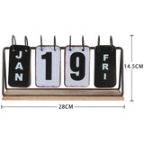 Vintage Style Table Top Calendar 28x9cm - Top-Down View