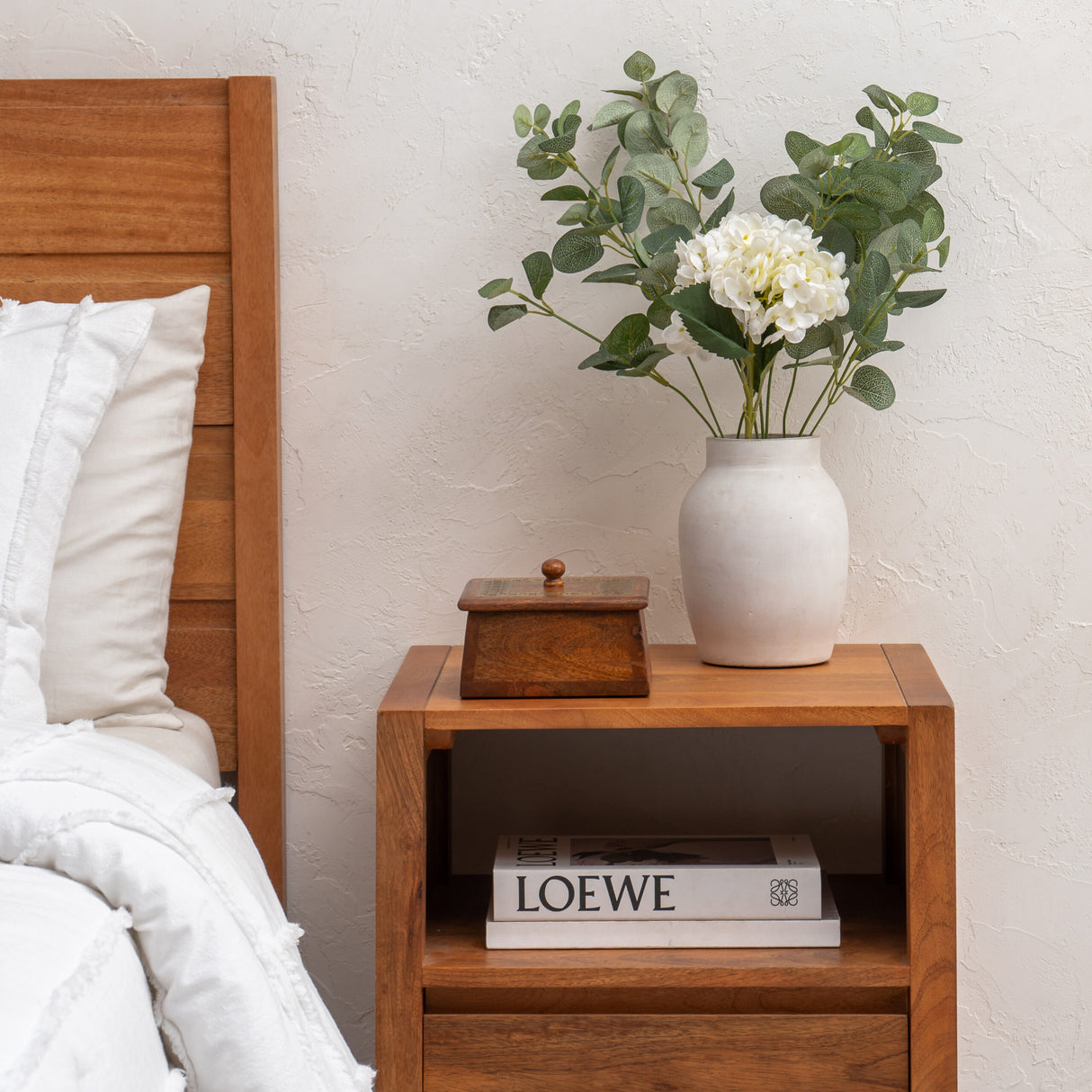 Tapered Mango Wood Box W Metal Pressed Inlay 10cm