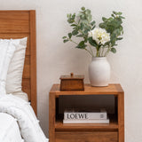 Tapered Mango Wood Box W Metal Pressed Inlay 10cm - Front View