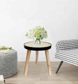 Round Rattan top 3 Legged Potplant Stand / Side Table 34cm - Front View
