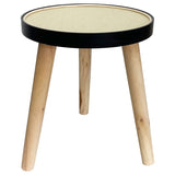 Round Rattan top 3 Legged Potplant Stand / Side Table 34cm - Side View