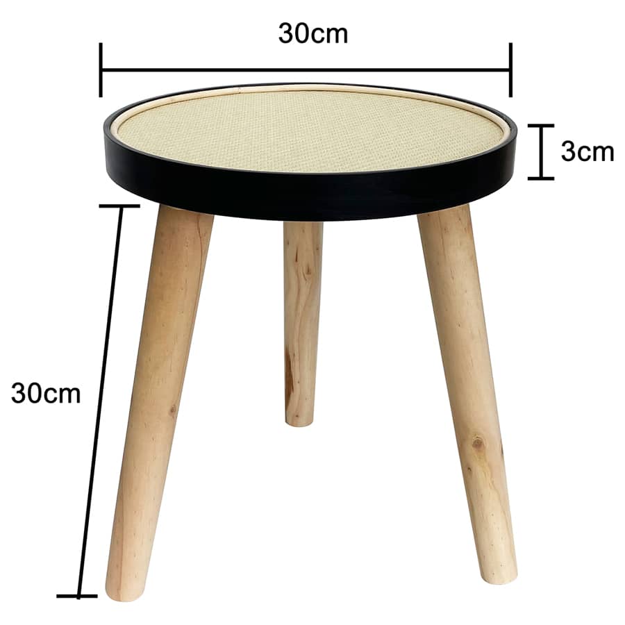 Round Rattan top 3 Legged Potplant Stand / Side Table 34cm