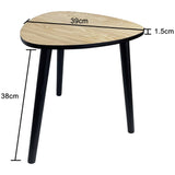Contemporary Abstract 3 Legged Side Table 40cm - 45-Degree Angle