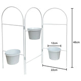 Three Tier White Planter Stand w/ Pots 68x55cm - Top-Down View