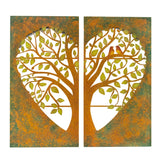 Laser cut Heart 2 Piece Tree of Life Wall Art 94x90cm