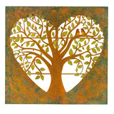 Laser cut Heart 2 Piece Tree of Life Wall Art 94x90cm - Front View