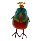 Colourful Green Bird Decoration 21cm - Front View